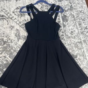 Black midi halter dress
